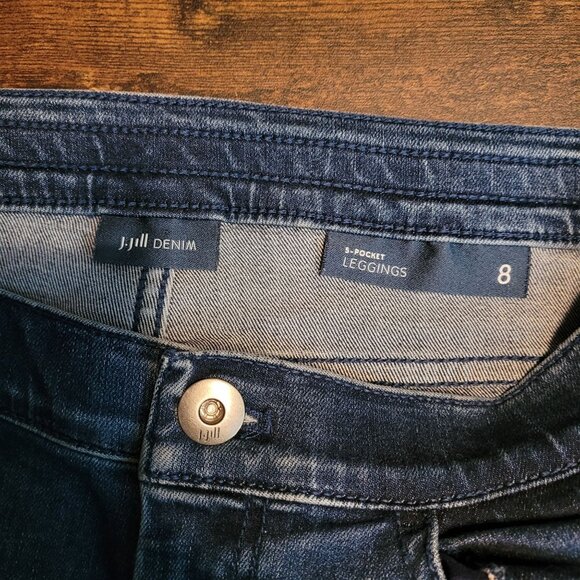 J Jill Jeans Sz 8 Legging 5 Pocket Mid Rise Medium Dark Wash Comfort Stretch - Picture 3 of 10